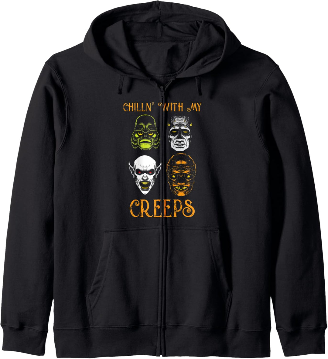 Chilling With My Creeps Halloween-Charakter-Freunde Kapuzenjacke