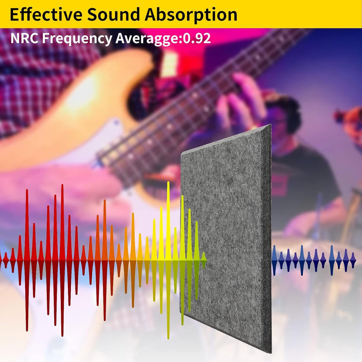 Rdutuok 12 Stück Selbstklebend Akustikplatten,30 x 30 x 1 cm Akustik Absorber Akustik Panel für Tons