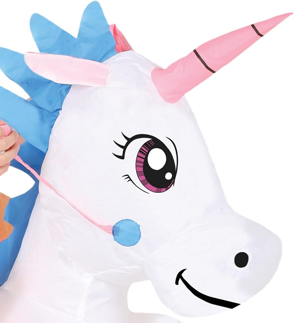FIESTAS GUIRCA, S.L. Fee auf Aufblasbares Einhorn Huckepack Kostüm für Kinder