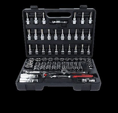 KS Tools 918.0661 3/8 Zoll CHROMEplus Steckschlüssel-Satz | inklusive Umschaltknarre, 45-Zahn | hoch
