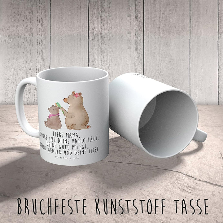 Mr. & Mrs. Panda Plastikbecher Bär Kind - Geschenk, Pott, Haferl, Muttertag, Mehrwegbecher, Mutter,