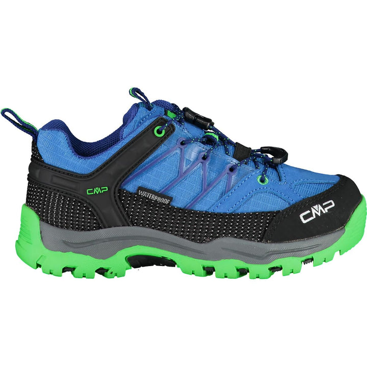 CMP Unisex Kinder Rigel Low Shoes Kids Wp Trekking-Schuhe, Blau Grau Grün Danube Bluish