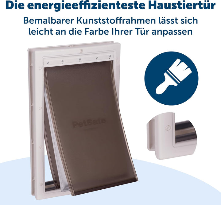 PetSafe Haustierklappe für extremes Wetter, Solider Kunststoffrahmen, Isolierend mit 2 Verschlussopt