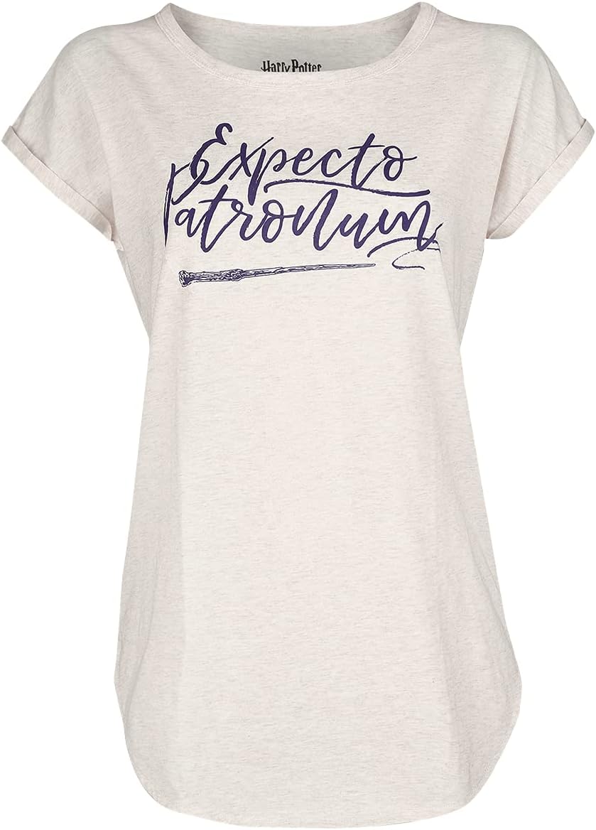 Harry Potter Patronus UV Frauen T-Shirt Creme meliert Fan-Merch, Filme S Creme Meliert, S Creme Meli