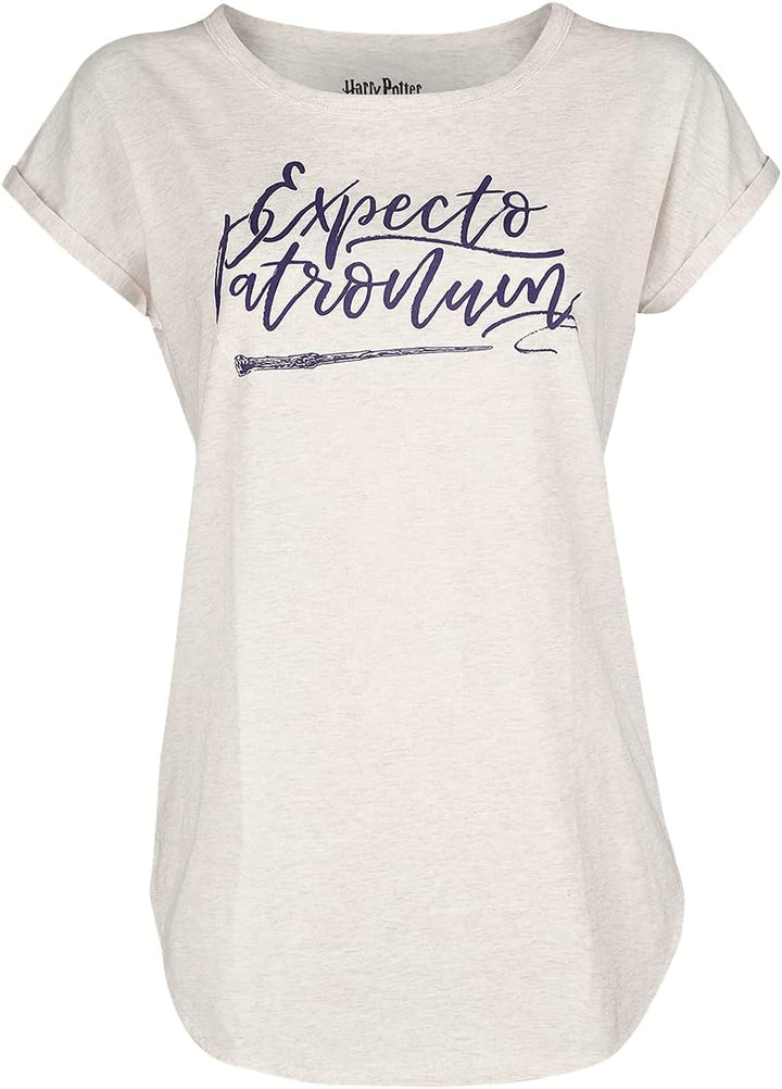 Harry Potter Patronus UV Frauen T-Shirt Creme meliert Fan-Merch, Filme S Creme Meliert, S Creme Meli