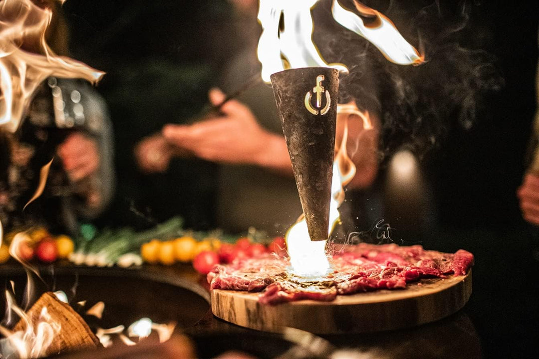 Forged Flambadou, Hergestellt aus Gusseisen, Heft aus