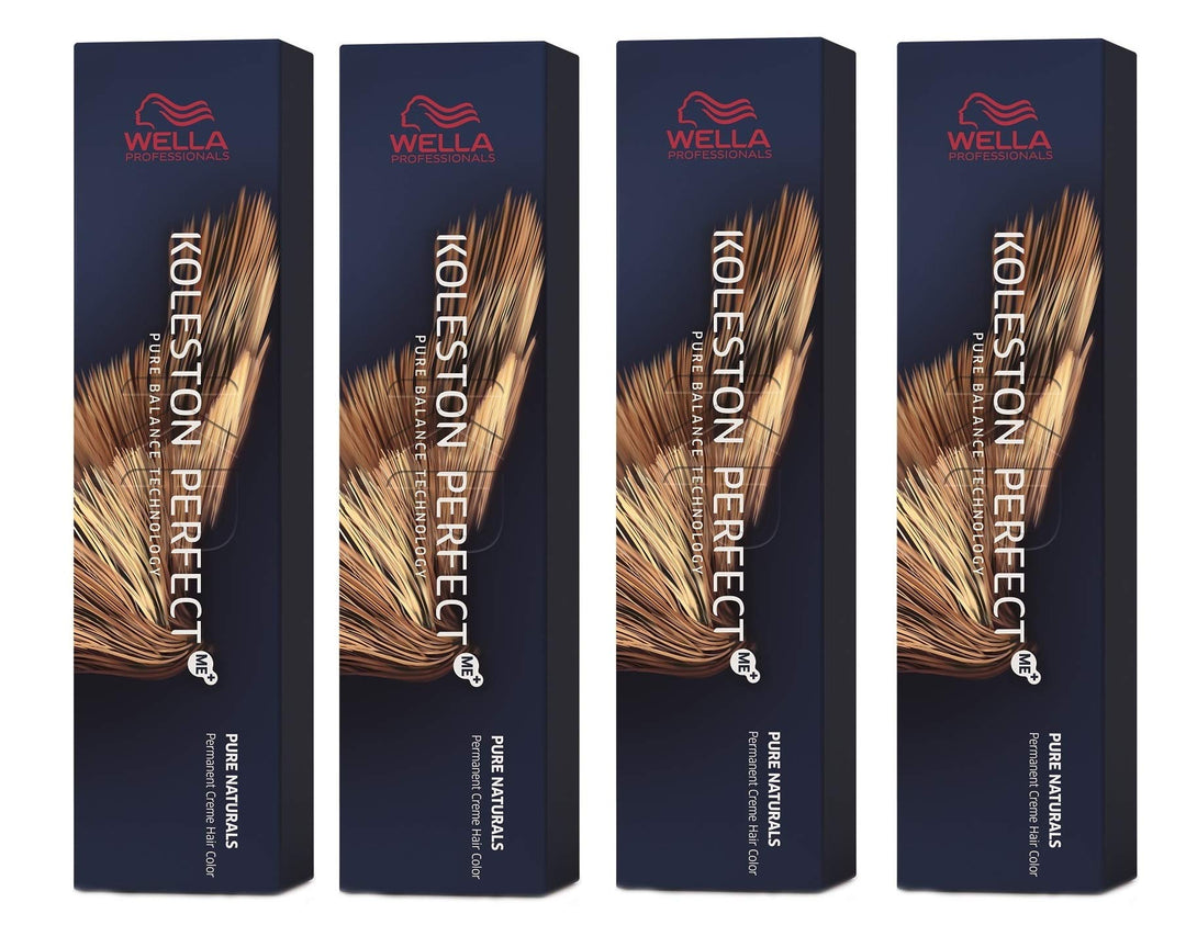 4er Wella Koleston Perfect ME+ 4/00 Mittelbraun Natur Intensiv 60 ml Grau-/weissabdeckung 60 ml (4er