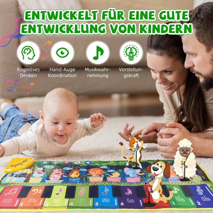 Carehabi Musikmatte Kinder ab 1 Jahr Baby Spielzeug ab 1 Jahr kinderspielzeug Musikinstrumente mit 1