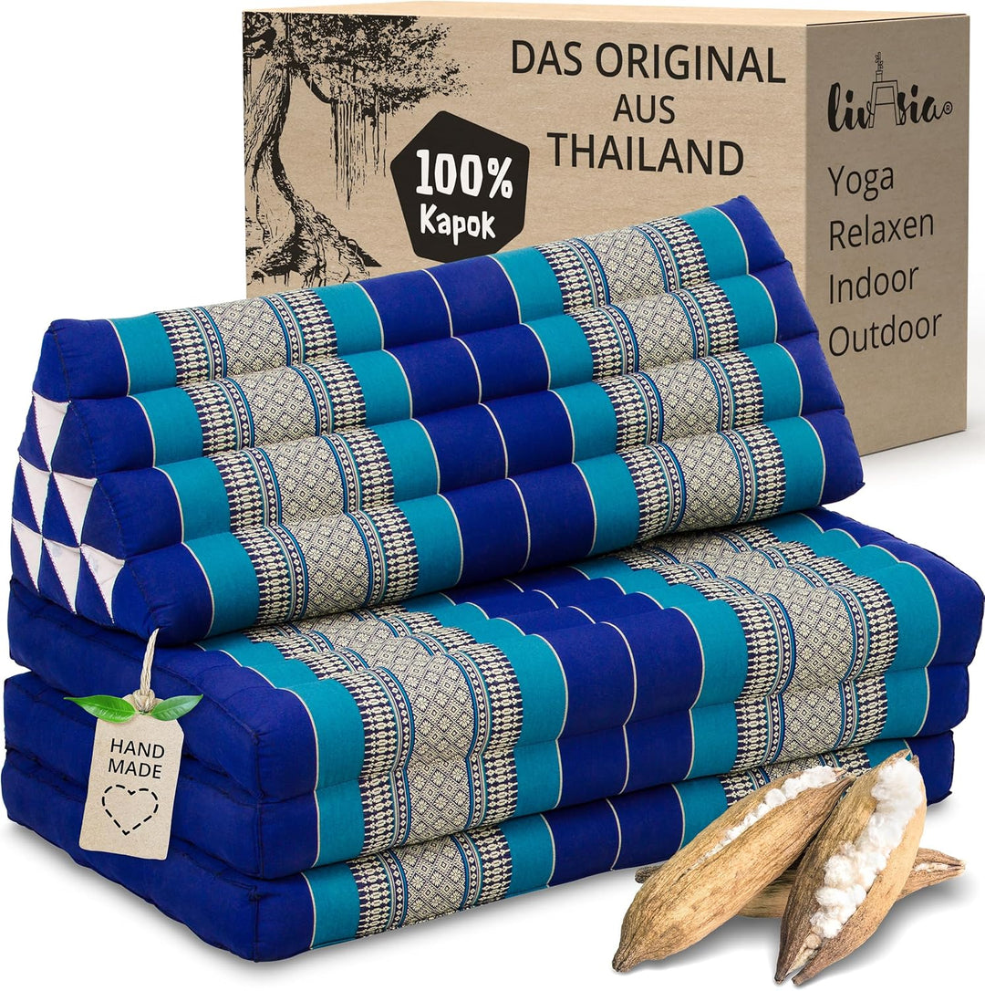 livasia Thaikissen 3 Auflagen für Paare XXL - 190x80x8cm - Dreieckskissen Klappmatratze, extrabreit