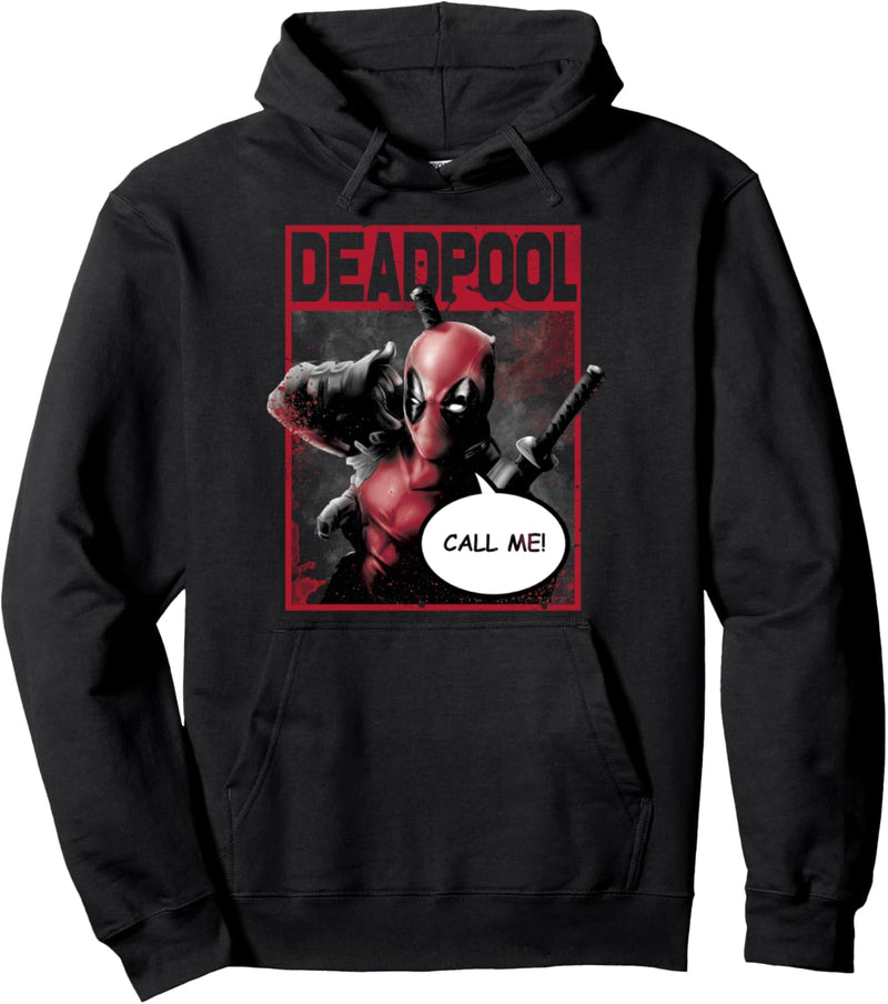 Marvel Deadpool CALL ME! Hand Gesture Wink Pullover Hoodie