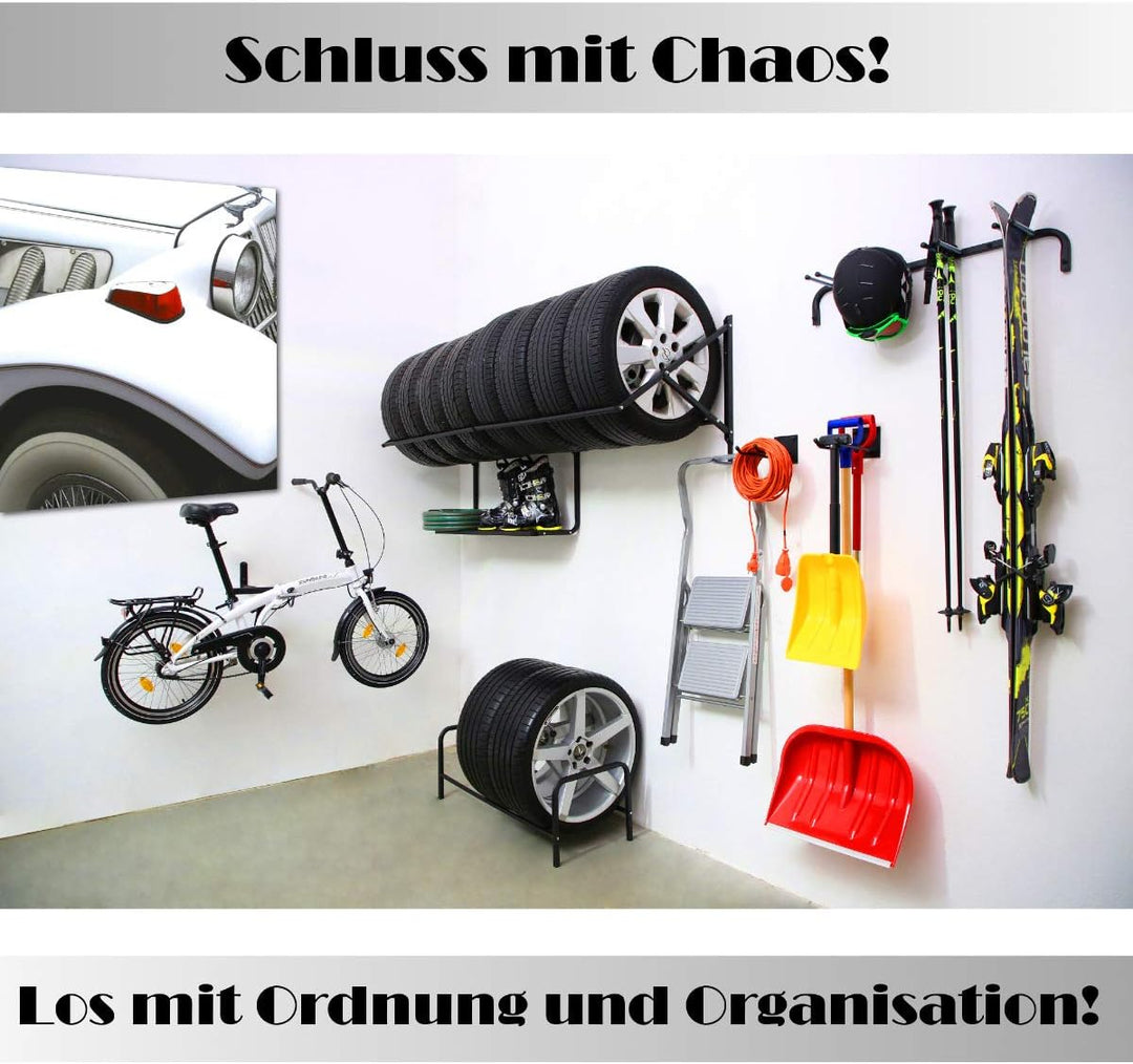 Stillerbursch Reifenregal 8 Reifen zur Wandmontage | Garagenregal | Garage Werkstatt Felgenregal Lag