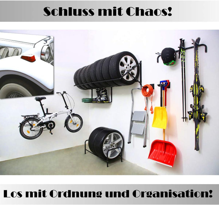 Stillerbursch Reifenregal 8 Reifen zur Wandmontage | Garagenregal | Garage Werkstatt Felgenregal Lag