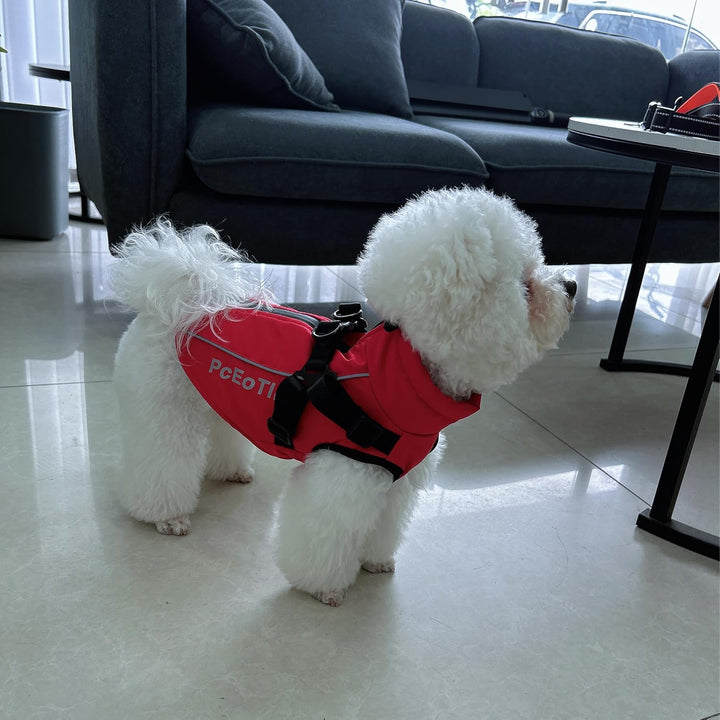PcEoTllar Wasserdichter Hundemantel für kleine Hunde, warme reflektierende Jacke mit Geschirr für de