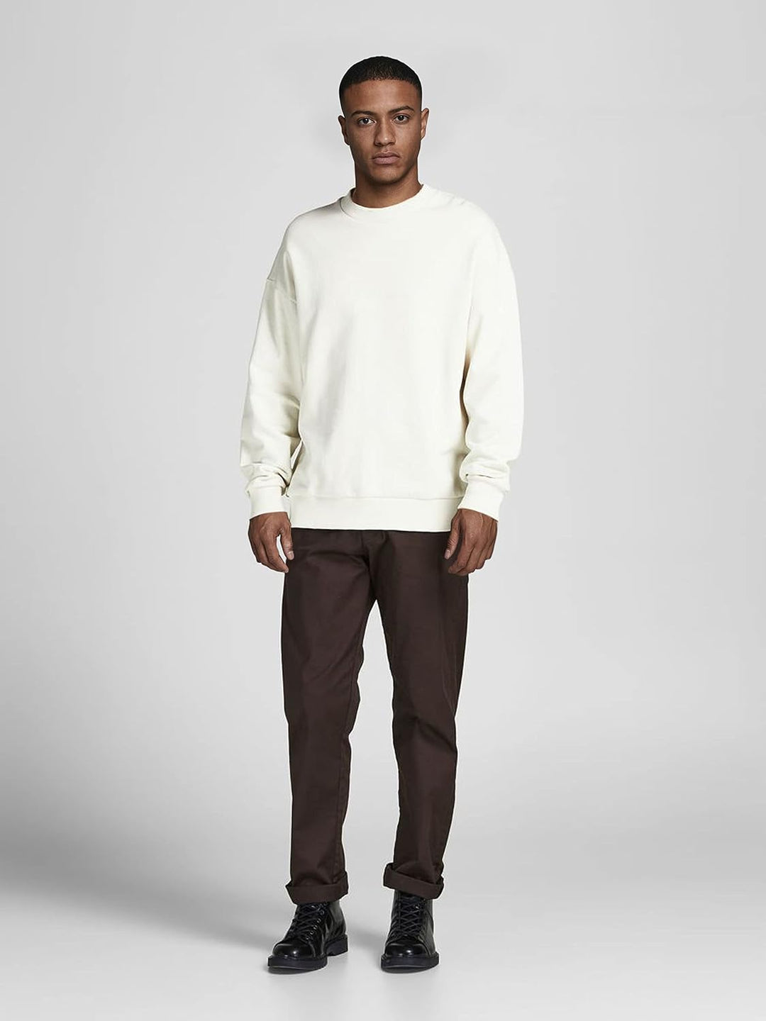 JACK &amp; JONES Male Sweatshirt Klassisches L Weiss (White/Reg Fit), L Weiss (White/Reg Fit)