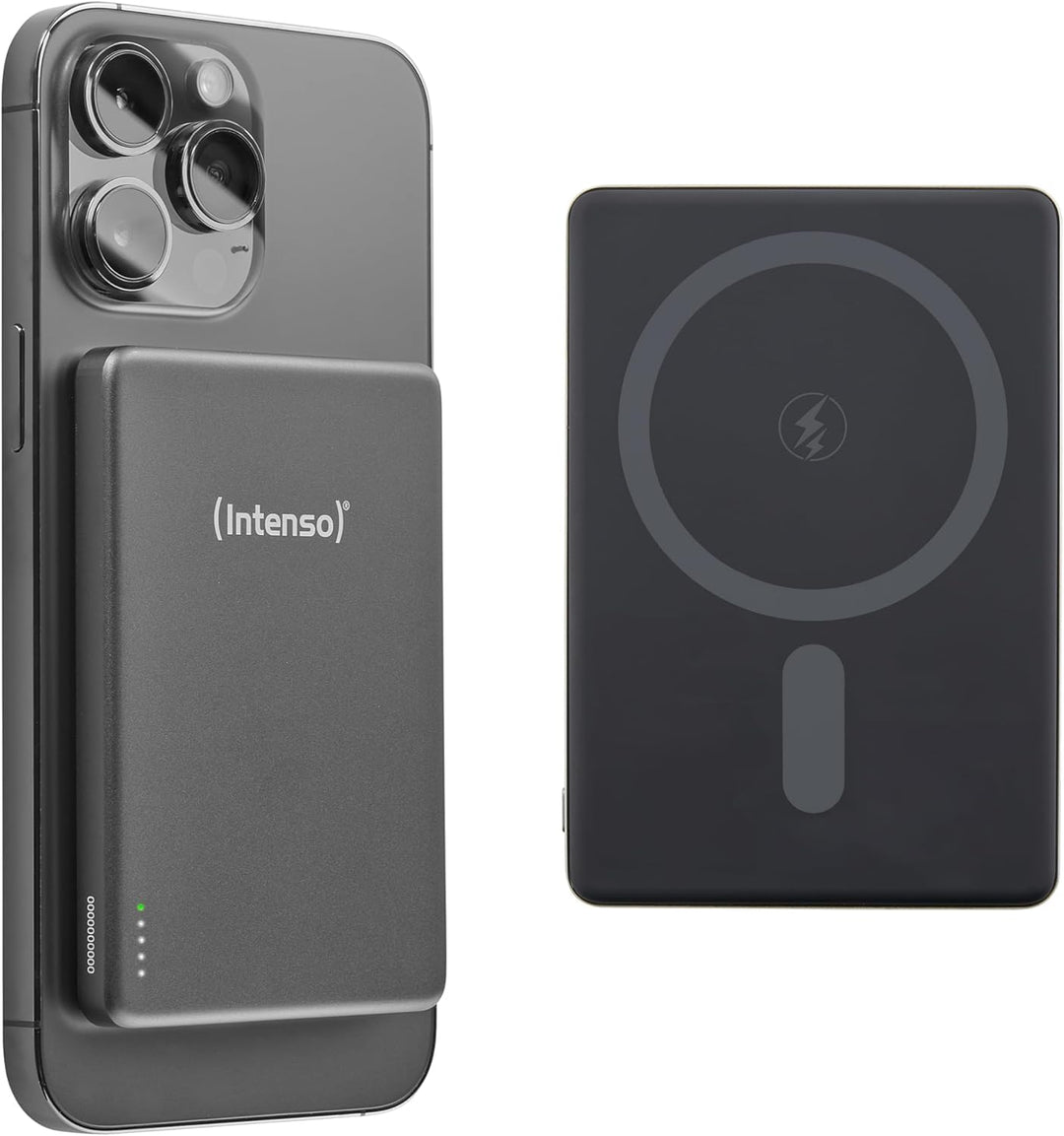 Intenso MW5000 Magnetische Powerbank 5000 mAh – MagSafe kompatibel, Wireless Charging 15W, USB-C PD