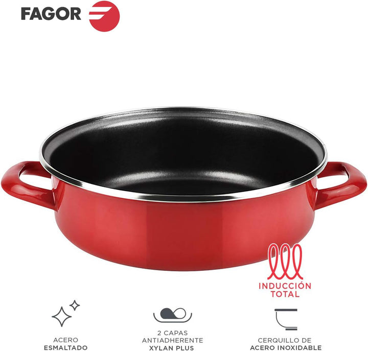 Fagor 78574 Optimax 430 Aisi Steel, Red, D 24 cm, Polyester