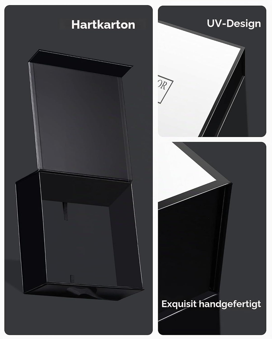 JiaWei Geschenkbox (Stil-1) 45 x 37 x 18 cm XXL, Geschenkkarton mit Magnetisch Deckel und Schleife,