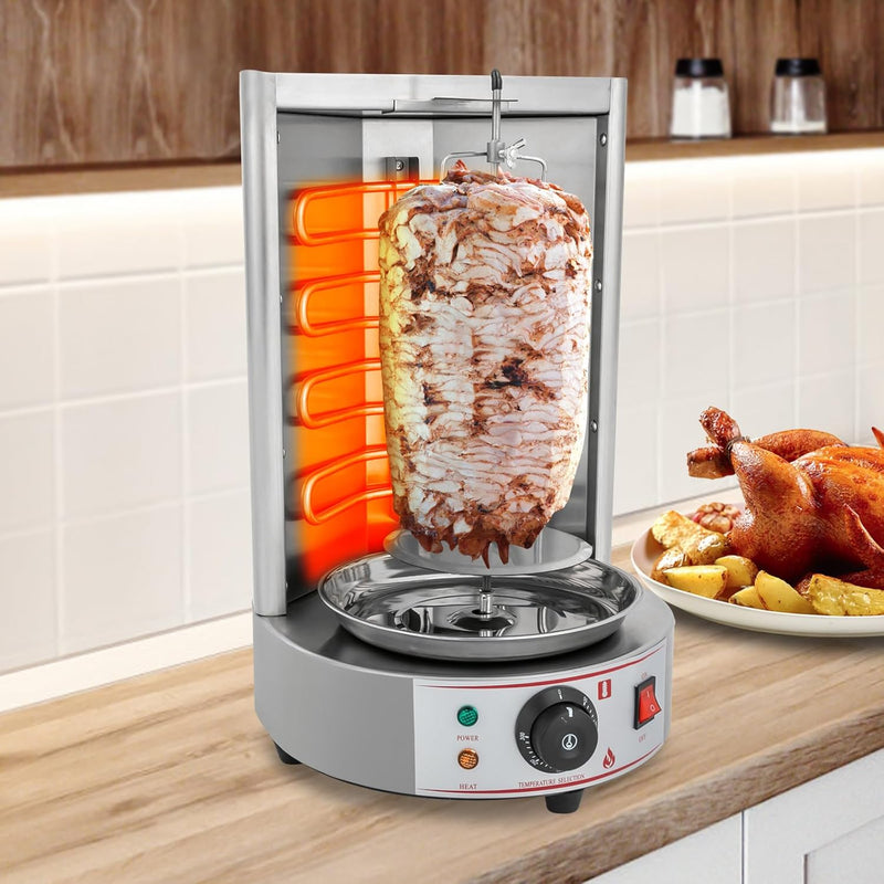 Dönergrill, Gas Vertikaler Broiler Gyros Grill, 220V Hähnchengrill Vertikalgrill Drehgrill mit Drehs