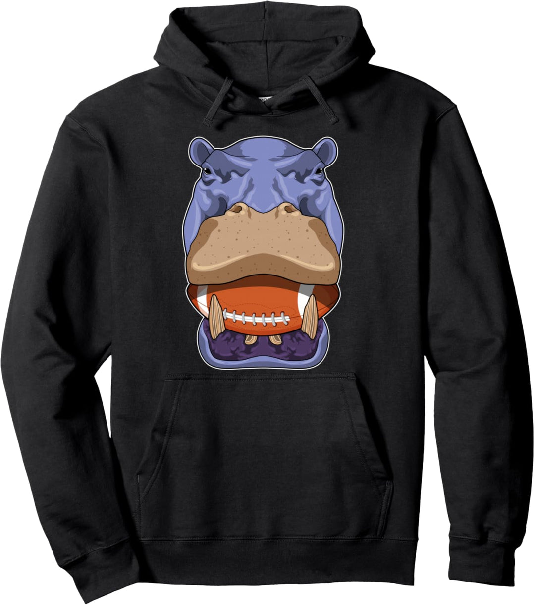 Nilpferd American Football Sport Pullover Hoodie