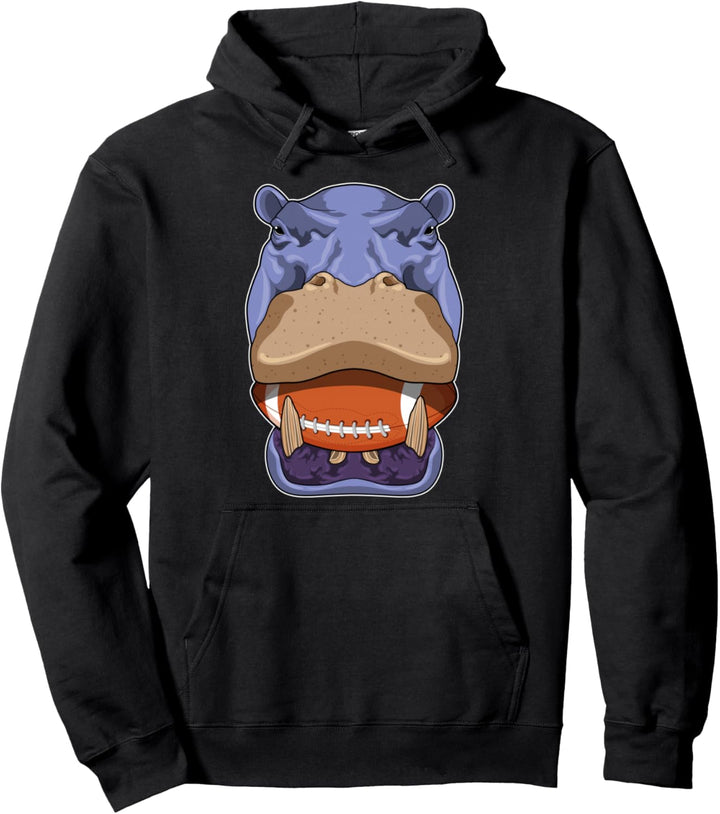 Nilpferd American Football Sport Pullover Hoodie
