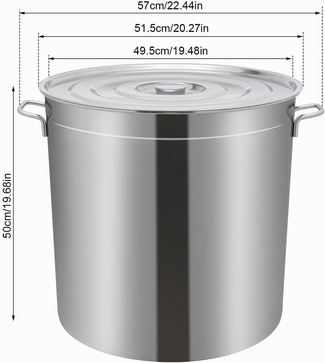 Suppentopf mit Deckel und Korb, 50L Edelstahl Kochtopf, Universaltopf mit Siebeinsatz, Frittiertopf