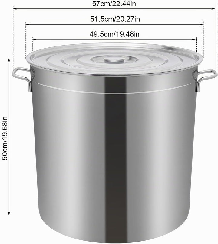 Suppentopf mit Deckel und Korb, 50L Edelstahl Kochtopf, Universaltopf mit Siebeinsatz, Frittiertopf