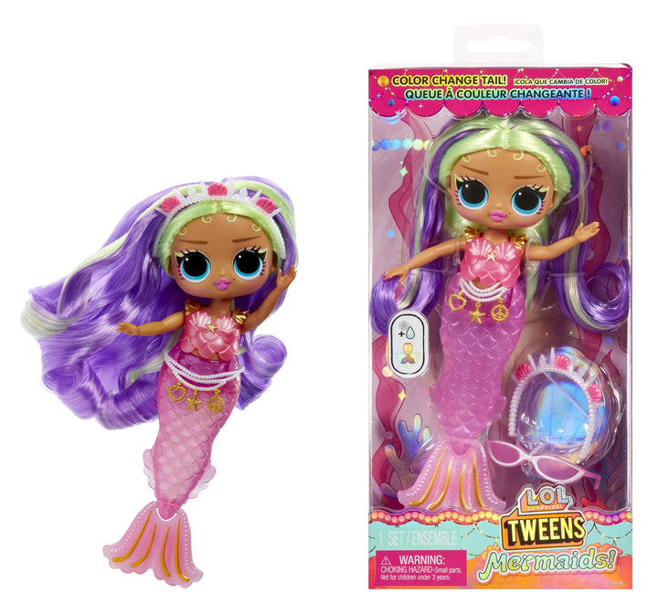 L.O.L. Surprise! Tweens - Mermaid Cleo Cove - Modepuppe mit Farbwechselndem Schwanz, Beweglicher Flo