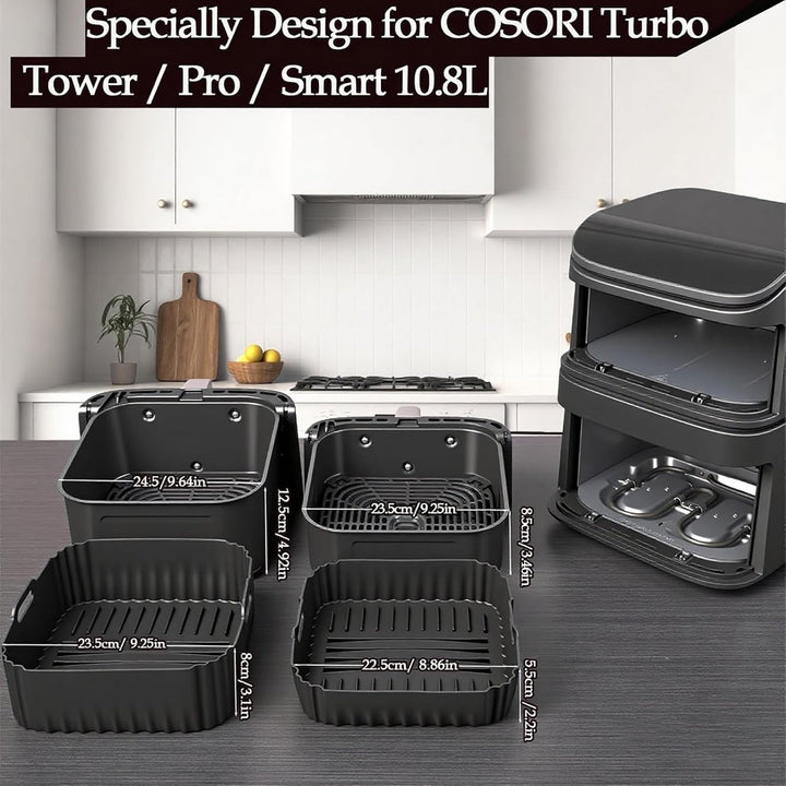 Silikonform Airfryer Zubehör Speziell für Cosori Turbo Tower,für Cosori Turbo Tower Pro & Smart 10,8