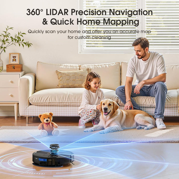 Lubluelu Saugroboter mit Wischfunktion 3-1, 4500Pa Staubsauger Roboter mit Lasernavigation, 54 dB Ro
