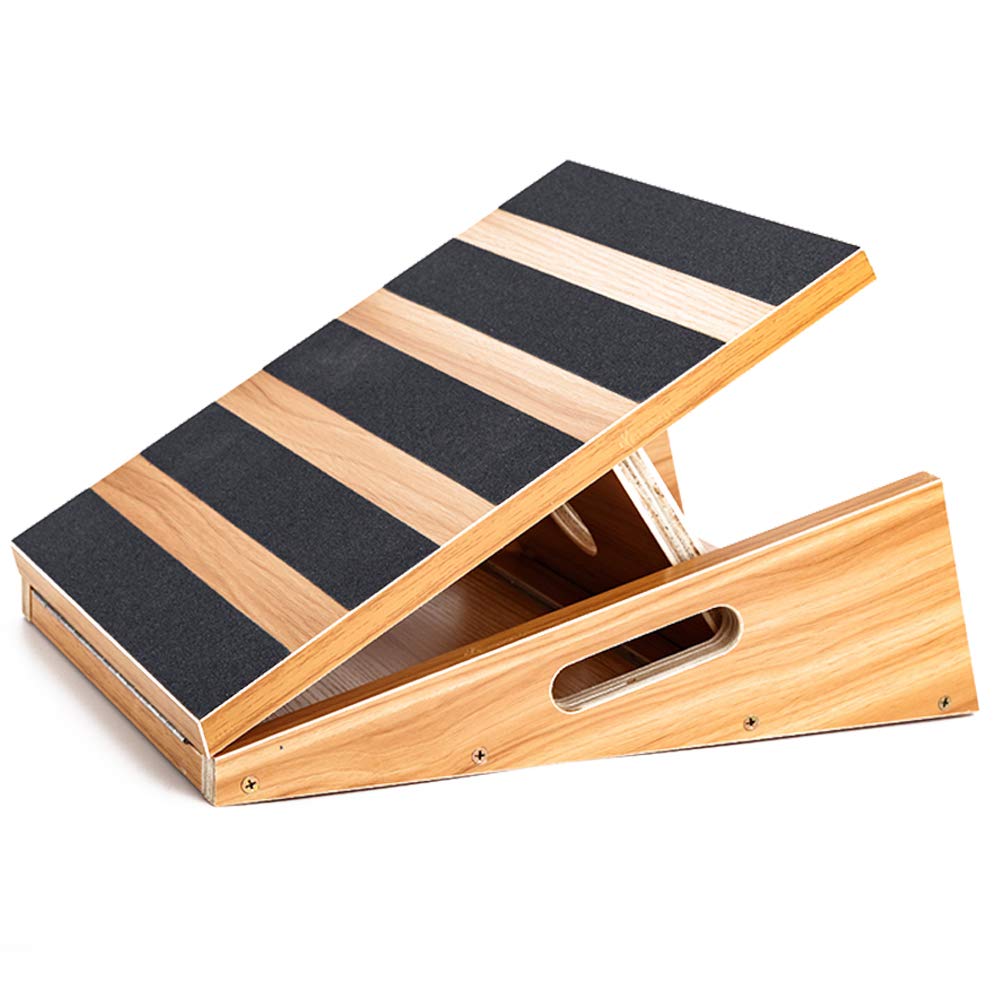 Strongtek Professionelles Slant Board Schrägbrett aus Holz, verstellbarer und tragbarer Wadendehner,