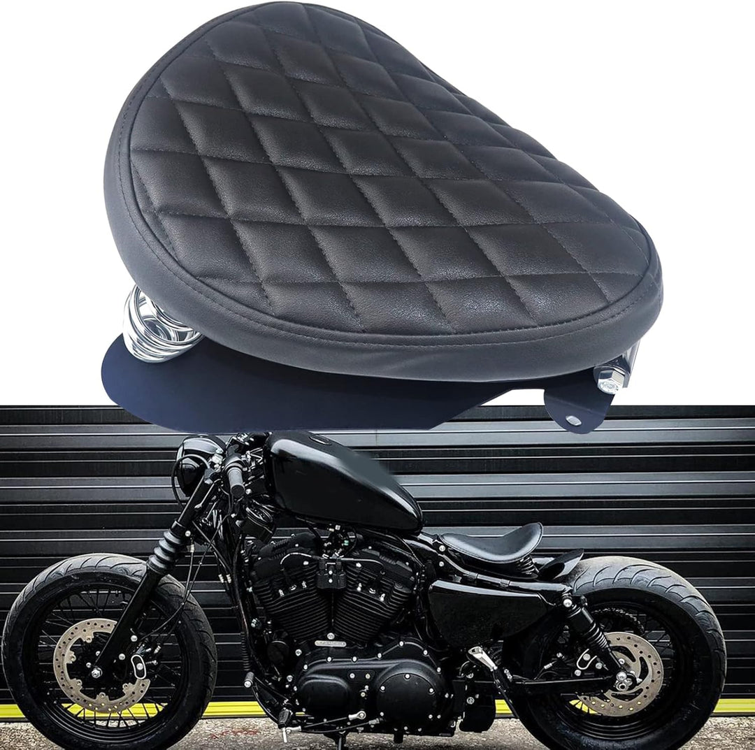 BREDUXSER Motorrad Bobber Sitz, Motorrad Solo Sitz Mit Federhalterung Grundplatte Für Sportster Acht