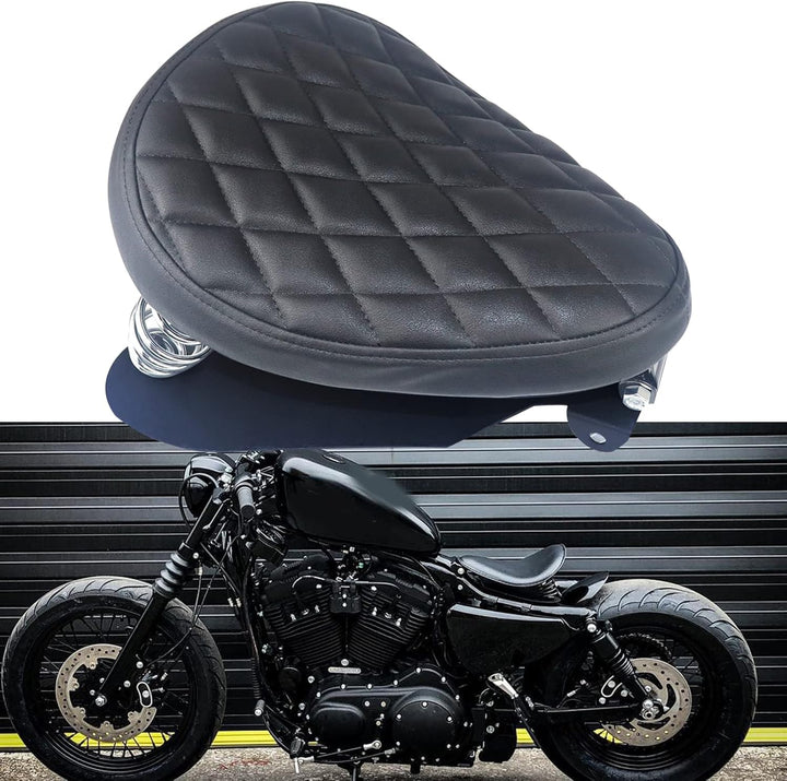 BREDUXSER Motorrad Bobber Sitz, Motorrad Solo Sitz Mit Federhalterung Grundplatte Für Sportster Acht