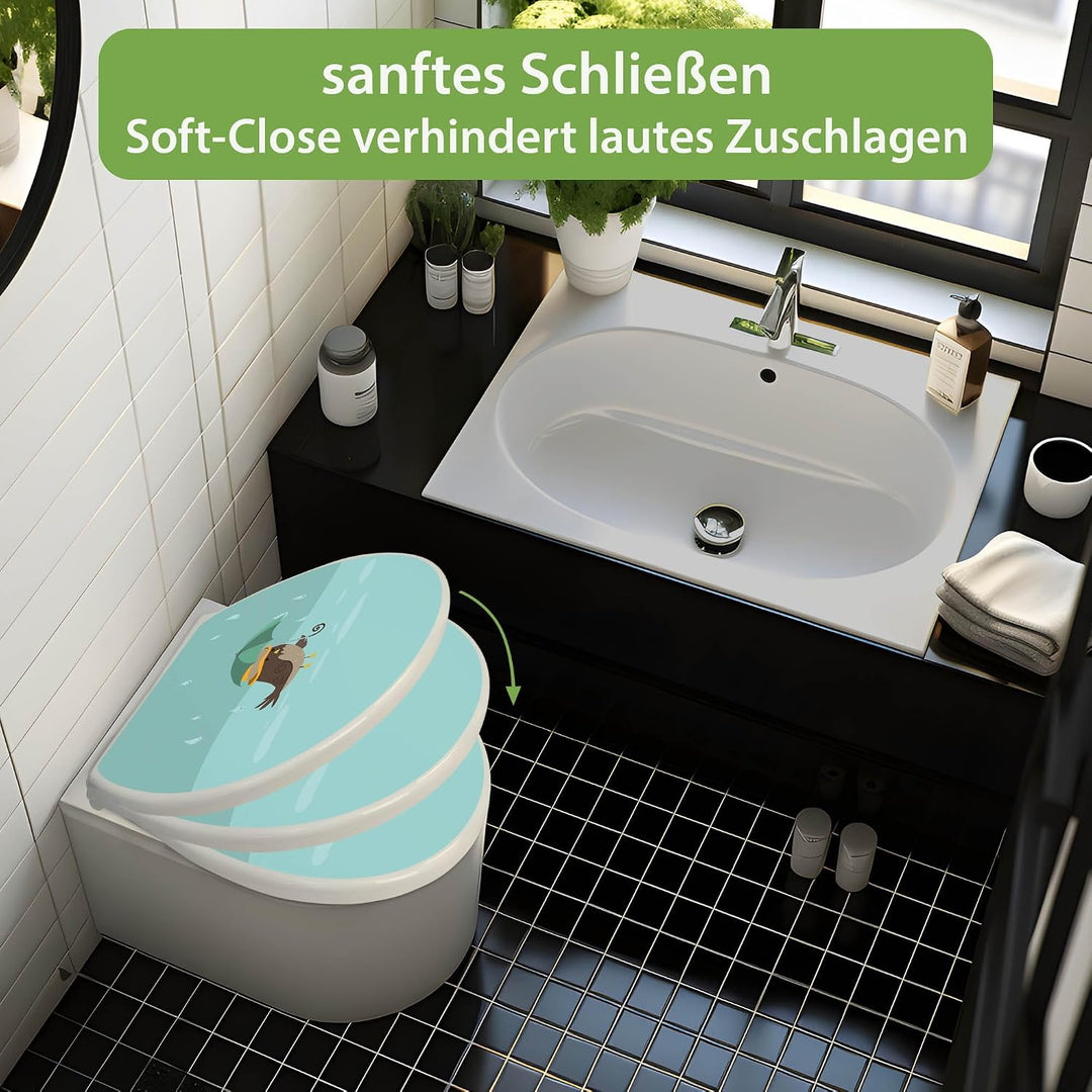 banjado Toilettendeckel mit Absenkautomatik 44,5x37cm - Soft Close Toilettensitz - WC Sitz mit Absen