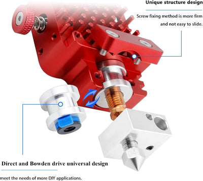 POLISI3D Upgrade Light Universal DDB Dual Gear Extruder Bowden oder Direct Drive Plated Copper Druck