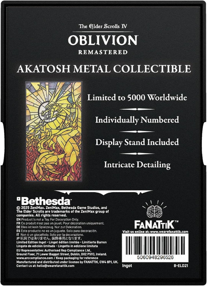 FaNaTtik The Elder Scrolls IV: Oblivion Akatosh Ingot - Limited Edition Collectible | Offiziell lize