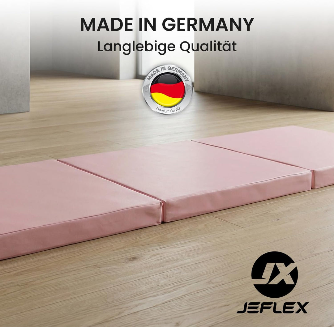 Jeflex - klappbare Weichbodenmatte & Turnmatte 180 x 60 x 6 cm MADE IN GERMANY/Gymnastikmatte tragba