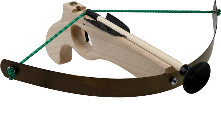 BestSaller 12129 Holz Armbrust klein mit Stahlbogen ca. 25 cm, inklusive 3 Bolzen 1213 ca. 18 cm, Na