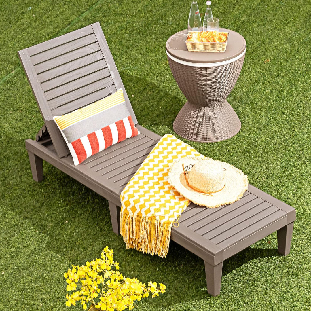 RELAX4LIFE 3 in 1 Beistelltisch mit abnehmbarem Deckel, Gartentisch Höhenverstellbar, 30 L Getränkek