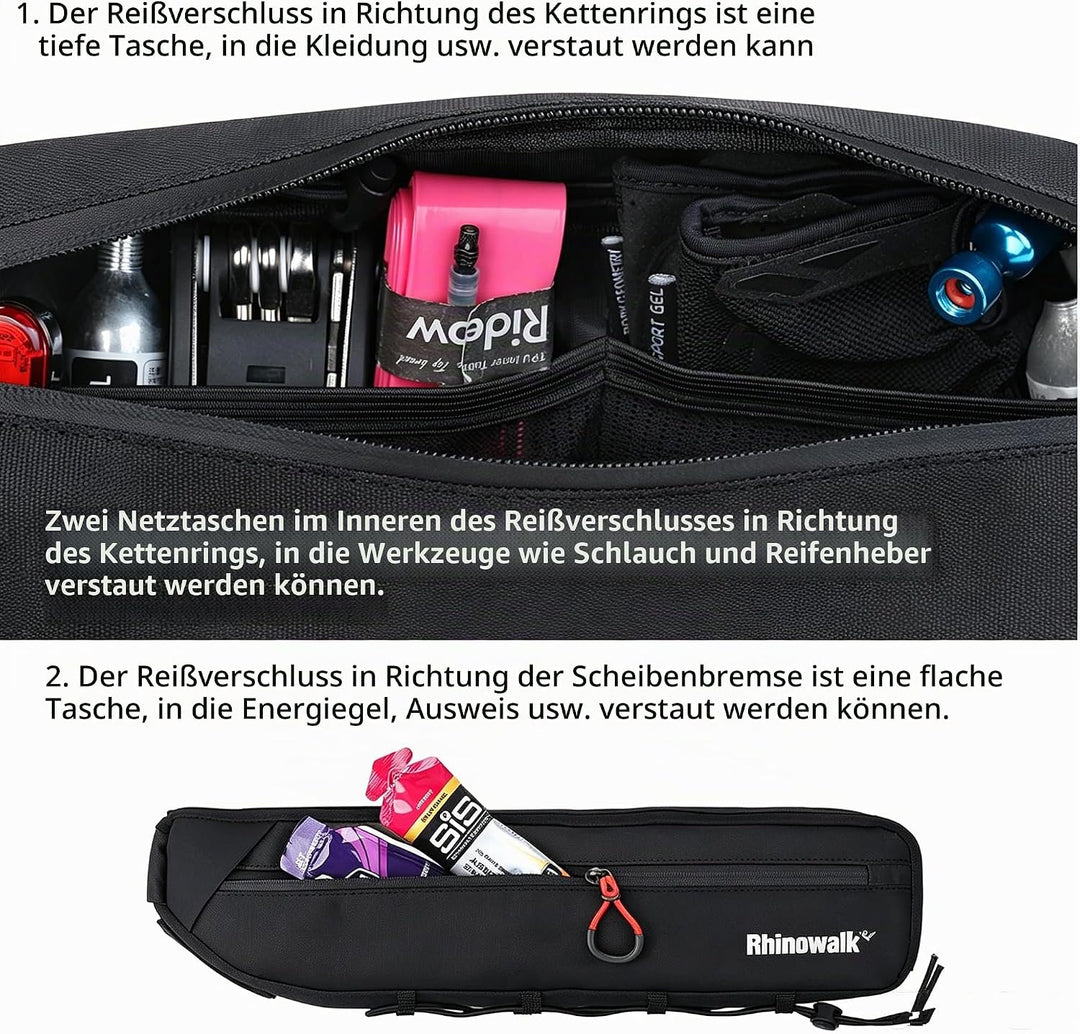 Rahmentasche Fahrrad Fahrradtasche Rahmen grosses Fassungsvermögen Dreiecktasche Rohrtasche Triangel