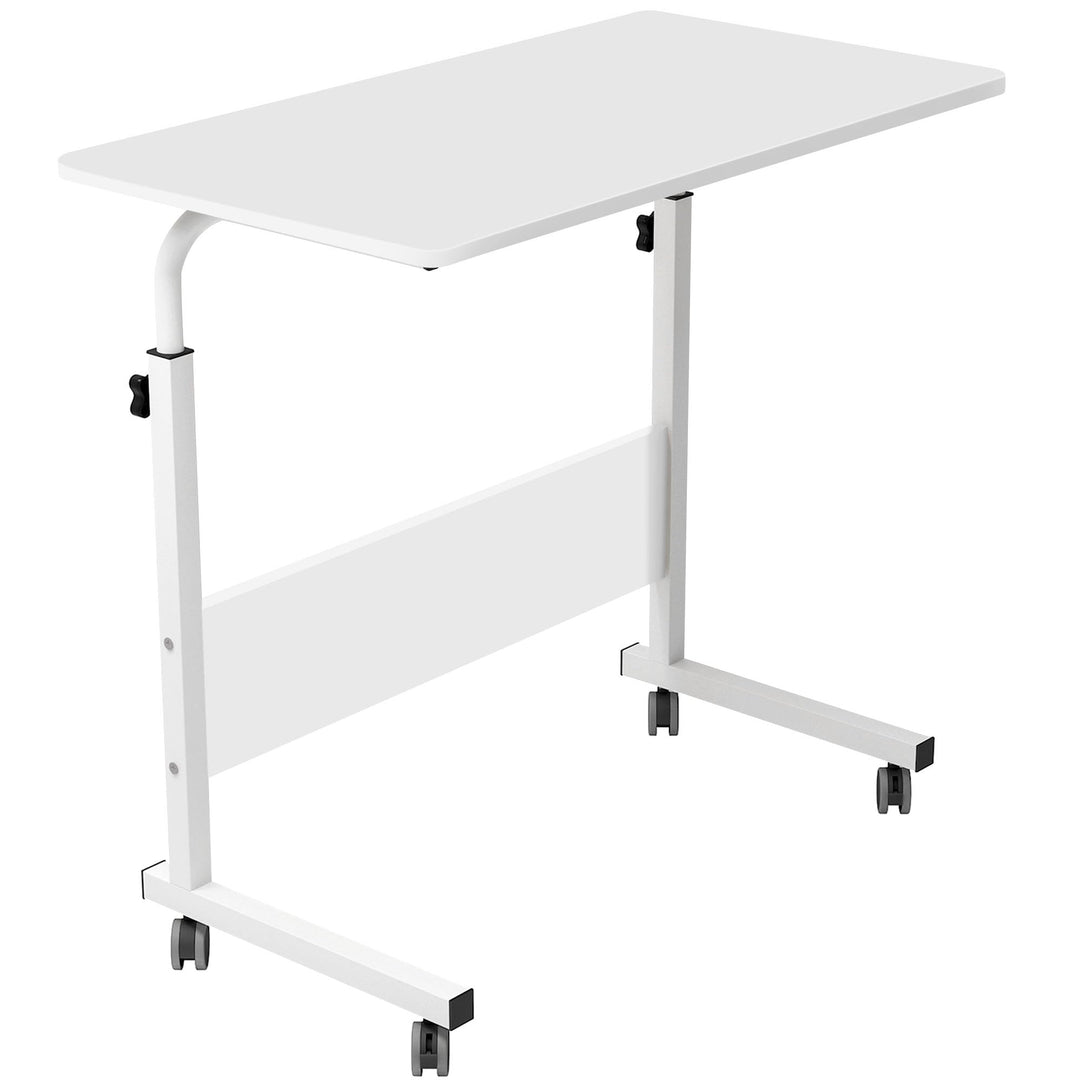 soges Laptoptisch Beistelltisch mit Rollen,höhenverstellbarer PC Tisch Notebook Sofatisch Laptopstän