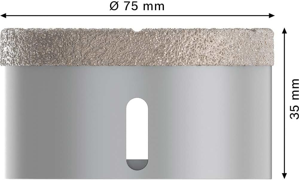 Bosch 1x PRO Multi Material Diamanttrockenbohrkronen für X-Lock und kleine Winkelschleifer (für Flie