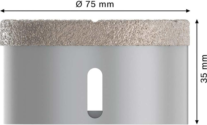 Bosch 1x PRO Multi Material Diamanttrockenbohrkronen für X-Lock und kleine Winkelschleifer (für Flie