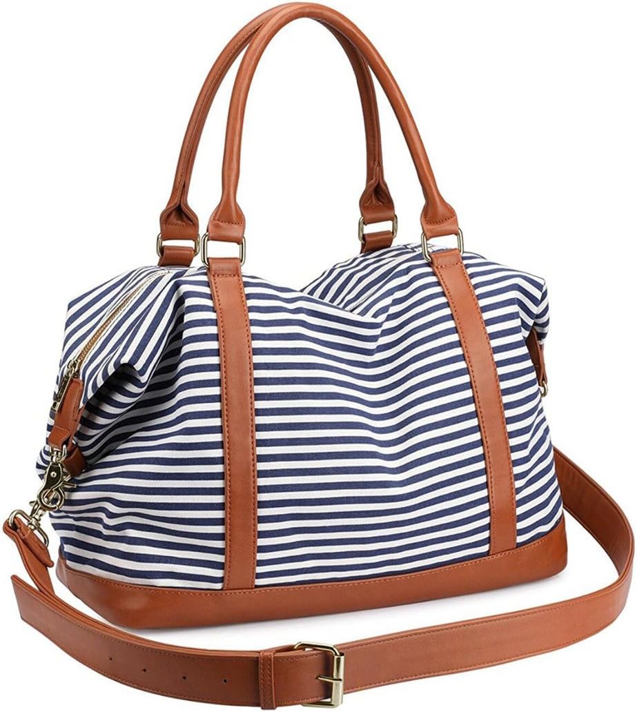 LOSMILE Damen Reisetaschen Handgepäck Canvas Sporttasche Weekender Tasche Carry-on Duffle Bag Frauen