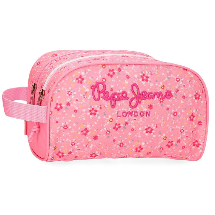 Pepe Jeans Kosmetiketui Rosa, Geblümt, Polyester, 26 x 16 x 10 cm, Reissverschluss, Damen, Reise/Und