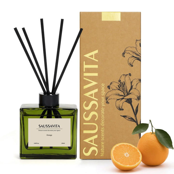 Raumduft Diffuser für Badezimmer,Aroma Diffuser Zitrus Duft mit 7 Duftstäbchen,Natürlich Langanhalte