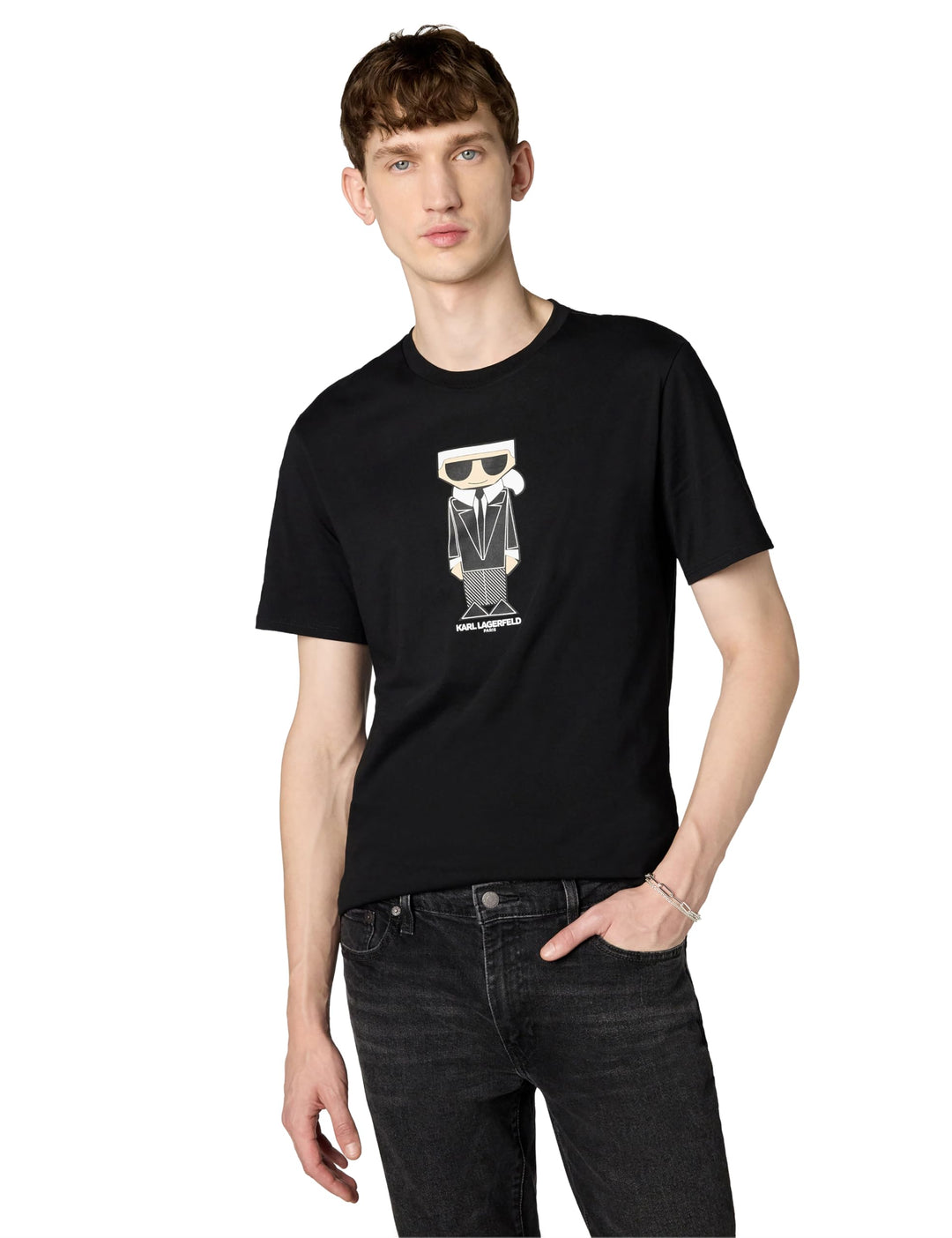 Karl Lagerfeld Paris Herren Kocktail Karl T-Shirt, Schwarz, Mittel, M Schwarz