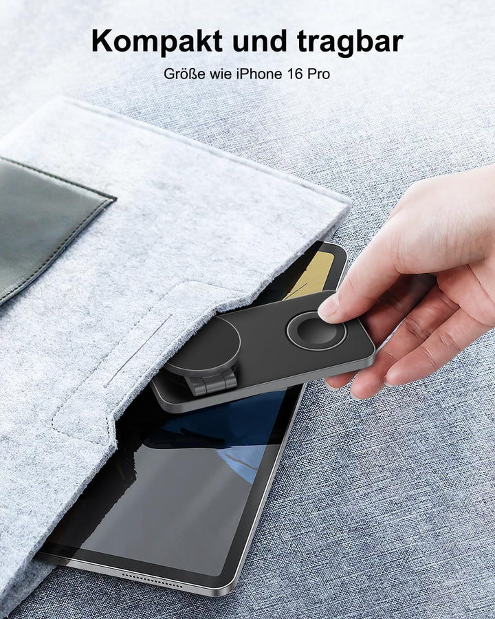Kabelloses Ladegerät mit MagSafe, 3 in 1 Ladestation für Apple Faltbar Induktive Wireless Charger fü