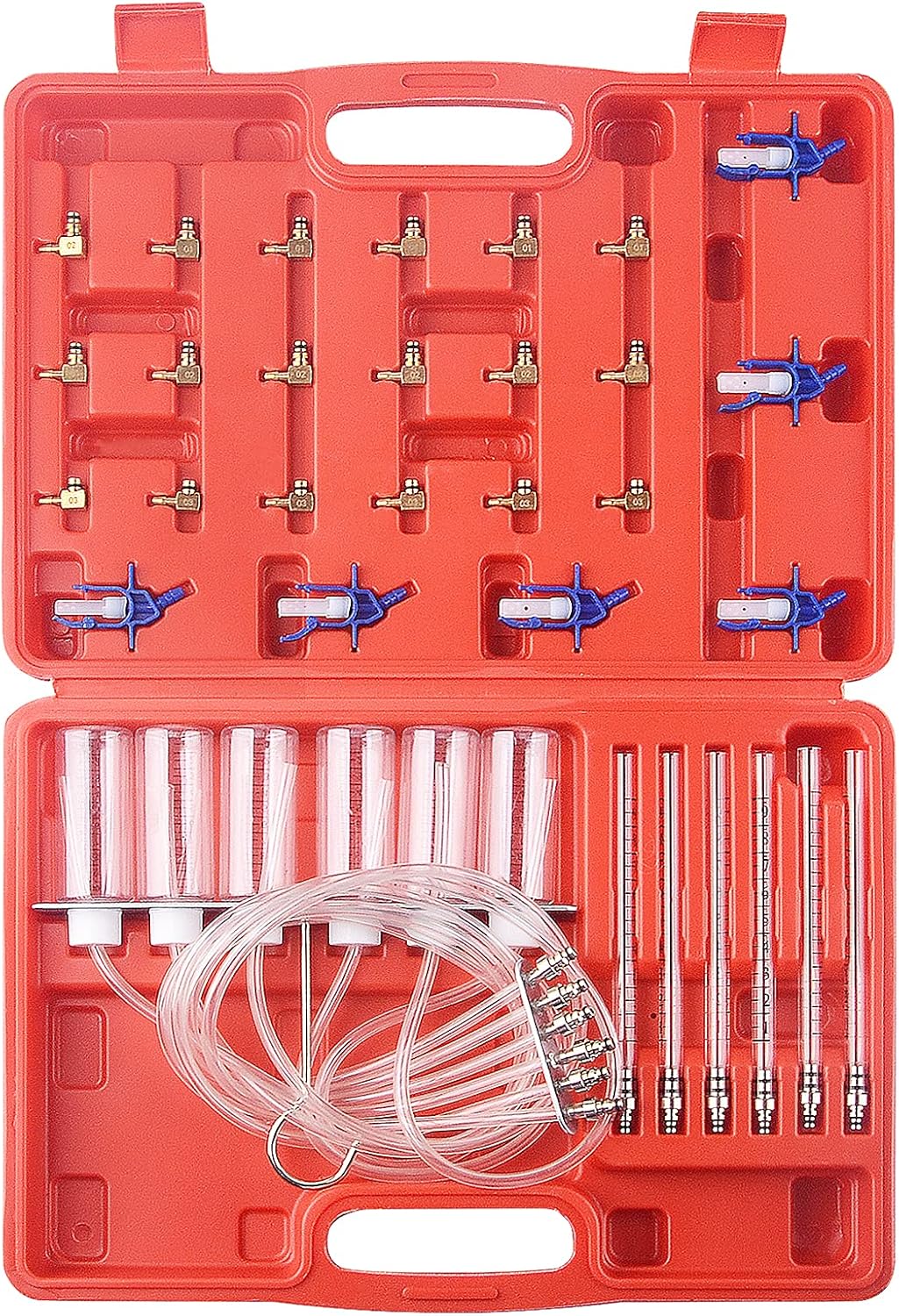 DAYUAN Diesel Rücklaufmengen Tester CDI Common Rail Injector Prüfer Prüfgerät Injektoren mit 24 Adap