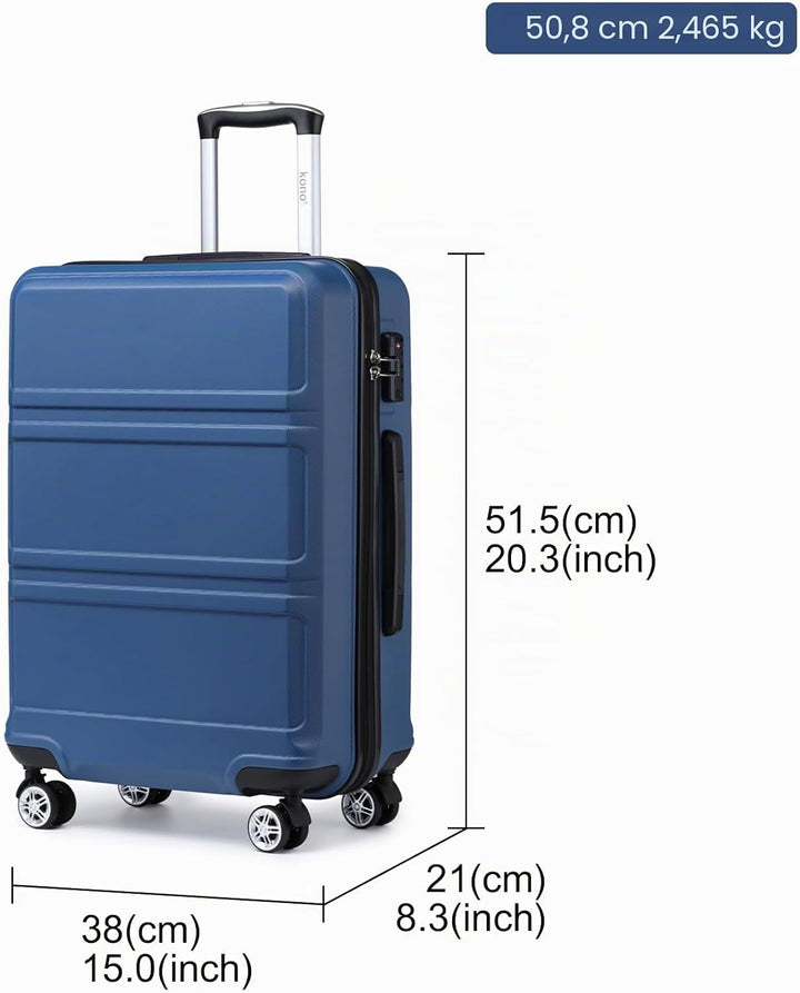 Kono Koffer Trolley Hartschale Handgepäck Zwillingsrollen Leichtgewicht ABS Kabinentrolley Reisekoff