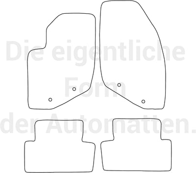 moto-MOLTICO Fussmatten Auto Velours Autoteppiche Schwarz Automatten Set 4-teilig passend für Volvo